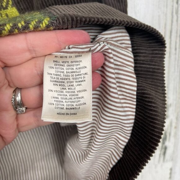 Maeve Anthropologie corduroy mini skirt plaid wool panel brown 2 academia preppy - Picture 6 of 8